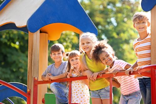 Children on a jungle gym