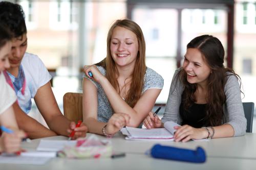 Students solving a problem